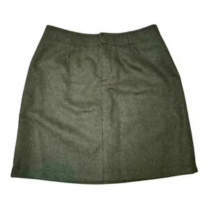 Gap Vintage Wool Blend Army Hunter Green 90s Y2K Preppy Chic Mini Skirt, size 6